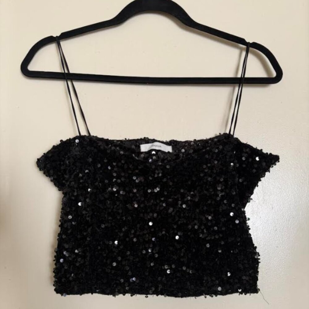 Disco Black Sequined Top